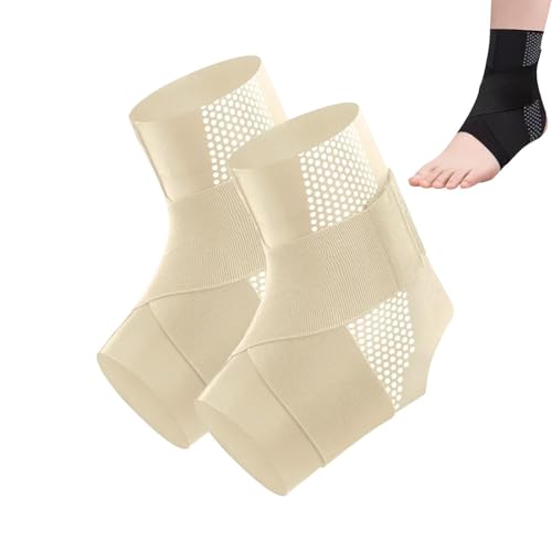Xalveria Amalios Sprunggelenk Bandage mit Kompression – Atmungsaktive Fußgelenkstütze für Stabilität & Schutz bei Sport, Laufen, Fußball – Einstellbare Unterstützung (Beige,XL) von Xalveria