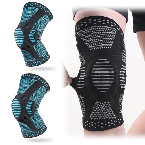 Xalveria Roteliees KnieLifePro - Kompressions-Kniebandage für Damen & Herren – Rutschfest, Atmungsaktiv & Stabile Unterstützung für Sport & Alltag (Blau,XL*2PCS) von Xalveria
