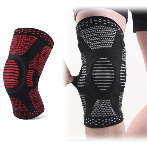Xalveria Roteliees KnieLifePro - Kompressions-Kniebandage für Damen & Herren – Rutschfest, Atmungsaktiv & Stabile Unterstützung für Sport & Alltag (Rot,M*1PCS) von Xalveria