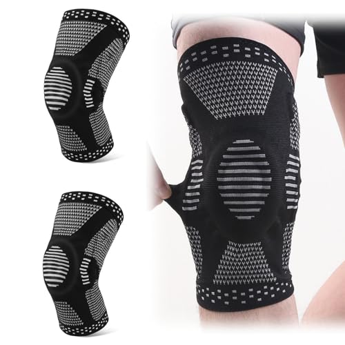 Xalveria Roteliees KnieLifePro - Kompressions-Kniebandage für Damen & Herren – Rutschfest, Atmungsaktiv & Stabile Unterstützung für Sport & Alltag (Schwarz,XL*2PCS) von Xalveria