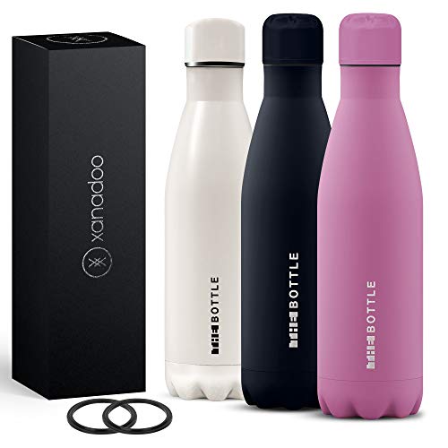 Xanadoo Edelstahl Trinkflasche Kohlensäure geeignet I Eco Thermosflasche ohne Plastik, BPA-frei & auslaufsicher I Isolierte Wasserflasche für Camping, Outdoor, Sport, Schule (matt rosa, 500ml) von Xanadoo