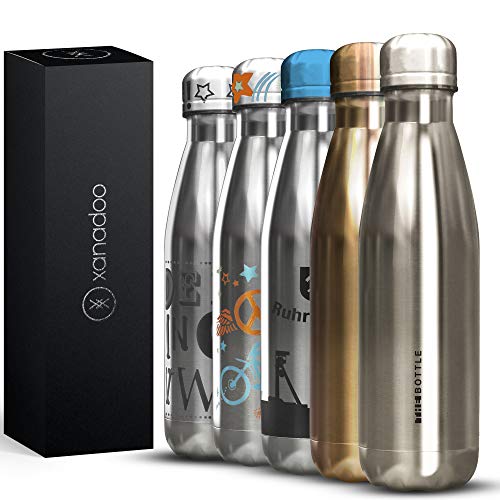 Xanadoo THEBOTTLE Trinkflasche aus hochwertigem 304er Edelstahl I Thermoflasche mit doppelwandigem Vakuum-Prinzip - Simply The Best (Chrom rosé-Gold, 500ml) von Xanadoo