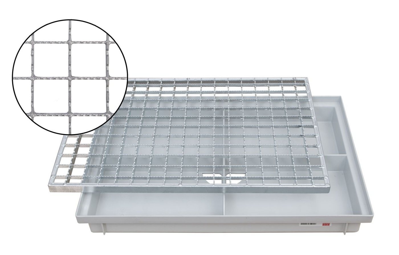 Fußmatte Gleitschutz Gitterrost 60x40cm MW 30/30 mit ACO Bodenwanne Vario Light Schuhabtreter Fußmatte, Xanie, rechteckig, Höhe: 75 mm, einfache Montage für Selbstbau von Xanie