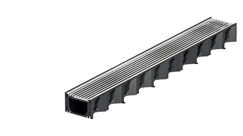 ACO Severin Ahlmann GmbH & Co. KG Entwässerungsrinne 1m Hexaline Entwässerungsrinne + Längsstab Rost Edelstahl, 2-St., Längstabrost Edelstahl von ACO Severin Ahlmann GmbH & Co. KG