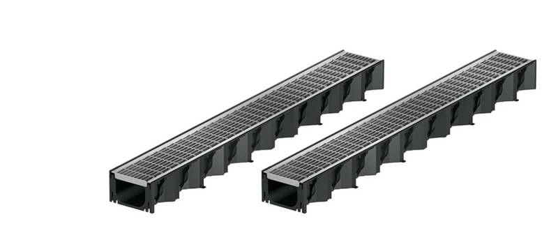 ACO Severin Ahlmann GmbH & Co. KG Entwässerungsrinne 2x1m Hexaline 2.0 Entwässerungsrinne + Maschenrost verzinkt, 4-St., Maschenrost Stahl verzinkt von ACO Severin Ahlmann GmbH & Co. KG