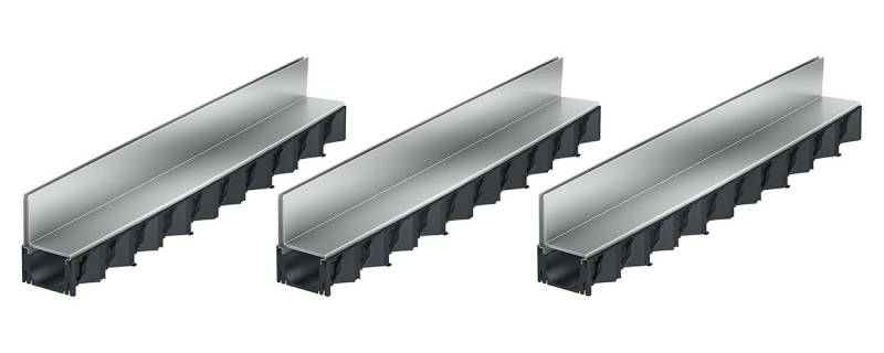ACO Severin Ahlmann GmbH & Co. KG Entwässerungsrinne 3x1m Hexaline Entwässerungsrinne + Schlitzaufsatz verzinkt, 6-St., Schlitzaufsatzrinne Stahl verzinkt von ACO Severin Ahlmann GmbH & Co. KG