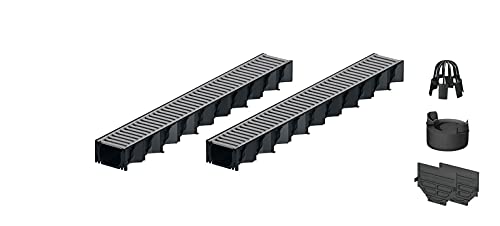 2x1m ACO Hexaline 2.0 Entwässerungsrinne Stegrost Stahl verzinkt Ablauf vertikal Bodenrinne Terrassenrinne von Xanie