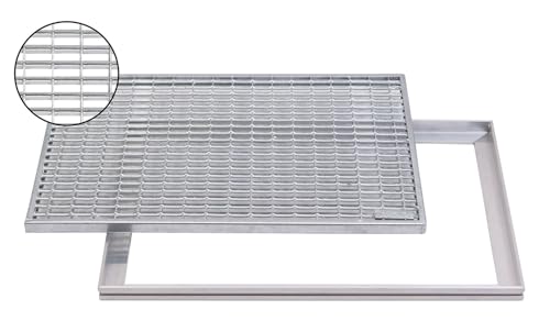 ACO 75x50cm Maschenrost mit V-Stab MW 9/31mm mit ALU Einbaurahmen Gitterrost Schuhabstreifer Rost von Xanie