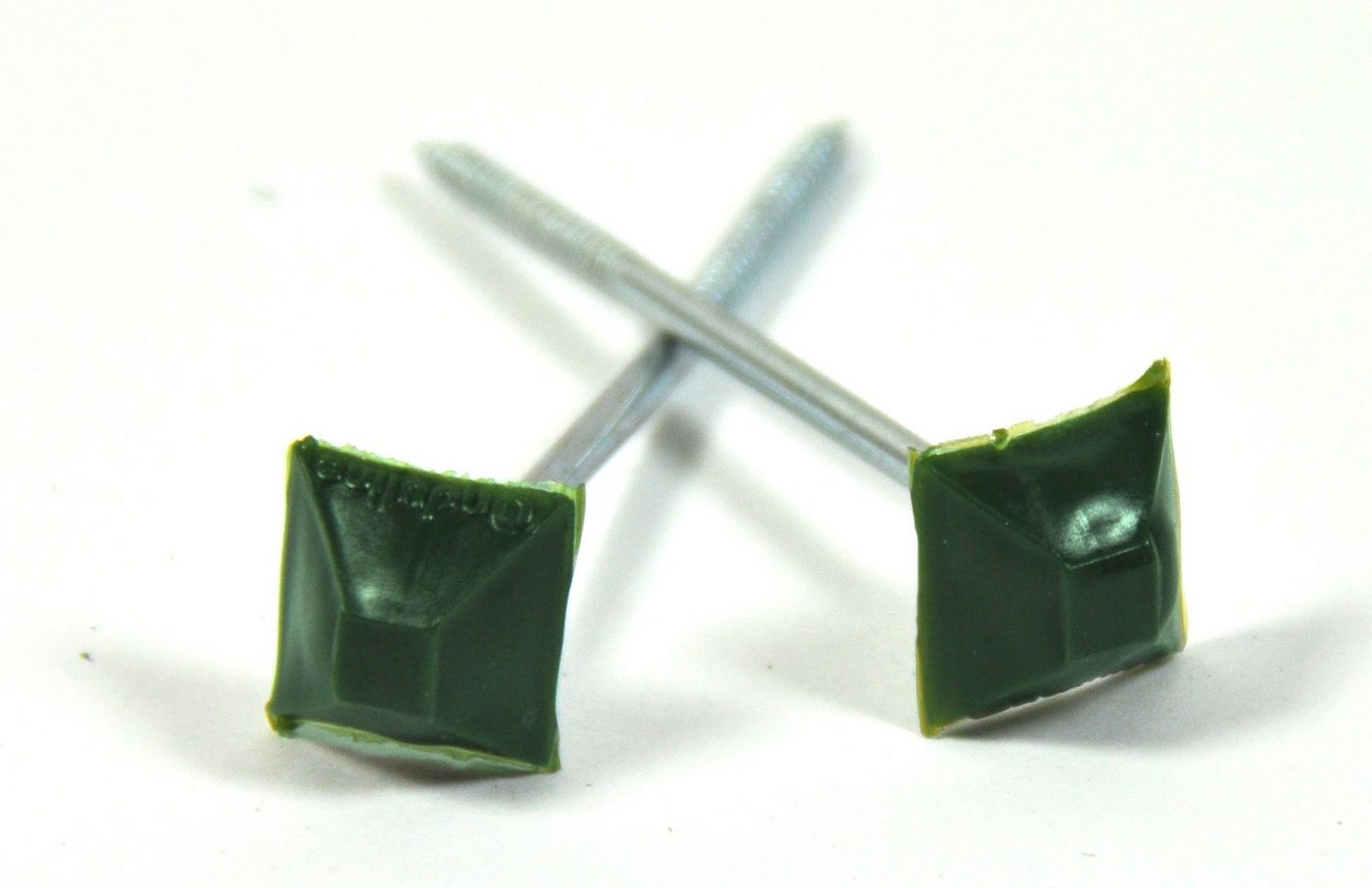 Xanie Dachbahn Onduline Dachnägel Nägel für Bitumenwellplatte Wellplatten Kunststoffkopf Nagel eckig grün, eckig, (1000-St) von Xanie