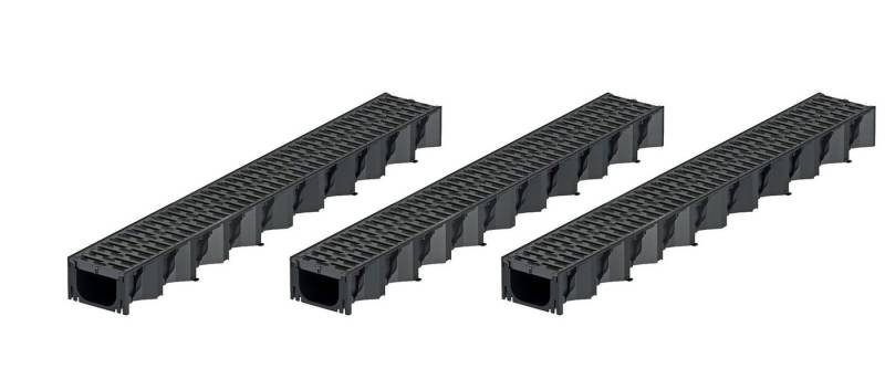 ACO Severin Ahlmann GmbH & Co. KG Entwässerungsrinne 3x1m Hexaline 2.0 Entwässerungsrinne + Stegrost Microgrip, 3-St., Kunststoff Stegrost mit rutschhemmender Struktur von ACO Severin Ahlmann GmbH & Co. KG