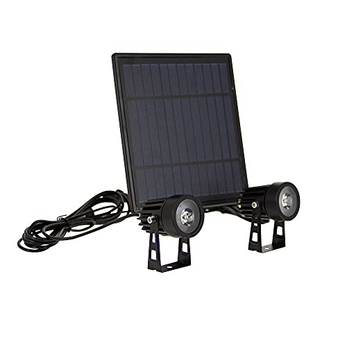 Xanlite | PACK2PSO350 Doppelstrahler LED solarbetrieben, 8 Stunden Laufzeit, mit Ausladungsplatte, speziell für den Außenbereich (IP44) von Xanlite