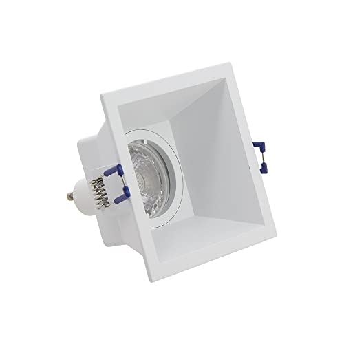 Xanlite SP50CPB LED-Einbaustrahler, GU10, inklusive Einbauleuchte, Energieeffizienzklasse A+, Lichttemperatur 2700 K-50 W, quadratisch, Weiß IP20, 50 W von Xanlite