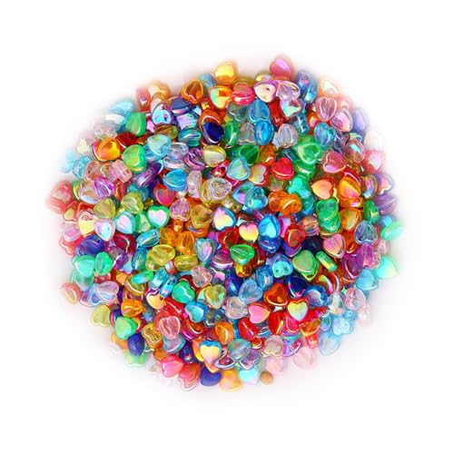 10pieces Regenbogenfarbe Acrylperlen Herz/Sternform Spacer Schmuckversorgungen Für Armbänder Schlüsselbund Charme Handwerk Schmuck Schmuck von Xanorrg