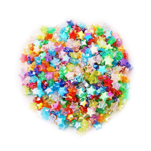 10pieces Regenbogenfarbe Acrylperlen Herz/Sternform Spacer Schmuckversorgungen Für Armbänder Schlüsselbund Charme Handwerk Schmuck Schmuck von Xanorrg