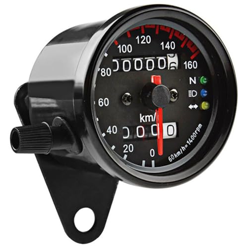 2 56 Zoll Universell Motorradgeschwindigkeitsanzeige LED Hintergrundbeleuchtung Tachometer Tachometer Tafel Tacho von Xanorrg