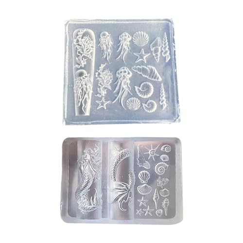 2 Stücke Flexible Silikonform Mit Komplizierten Meeresschnitzereien Für Nägel Und Harzkunst Silikonnagelkunstform 2 Stücke Flexible Silikonform Mit Komplizierten Meeresschnitzereien Für Nägel Und Harzkunst Silikonnagelkunstform von Xanorrg