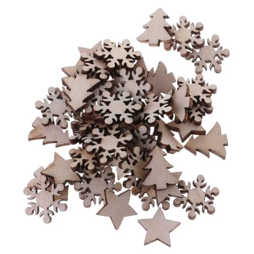 50 PCs/Set Christmas Series Holzscheiben Weihnachtsbaumbehänge Party Requisite Für Hochzeitstisch Streuungs Ornamente Aufhängen Ornamente von Xanorrg