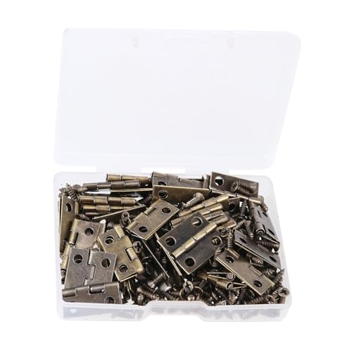 50pcs Gold Miniaturscharniere Mit 200 Teiligen Schrauben Gold Set Für Holzkastenhandwerk Und Kleine Möbelhardware Handwerk von Xanorrg