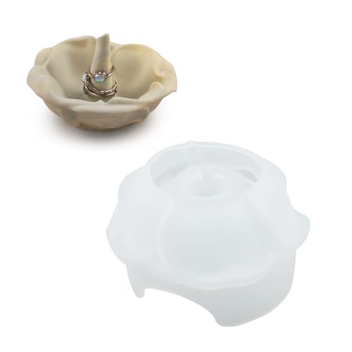 Elegante Rosenblütenform Silikonschalenform Epoxidform Für Handgefertigte Ringe Easy Demold Jewelry Teller Form Rosenringhalter von Xanorrg
