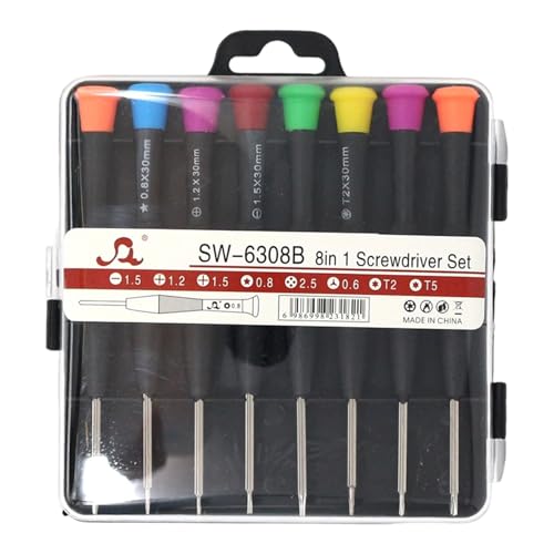 Ergonomische Antislip Handle Handschreiber Kits 8 Genauige Bit Für Mobiltelefon Demontage Haushaltswartung 8PCS Compact Magnet ScrewDriver Kit Kit von Xanorrg