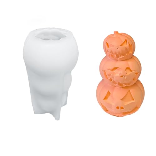 Flexible Silikon Backform Schädel/Kürbisform Halloween Party Decors Crafting Supply Food Grade Easy Reinigungsdesign Geschirrspüler Sicheres Handwerksform von Xanorrg