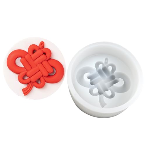 Fondant Schokoladenform Chinese Knoten Silikon Mousses Kuchen Dekoration Werkzeug Kerze Seife Leicht Zu Reinigen Chinesische Knoten Silikonform Dessertform Für Kerze von Xanorrg