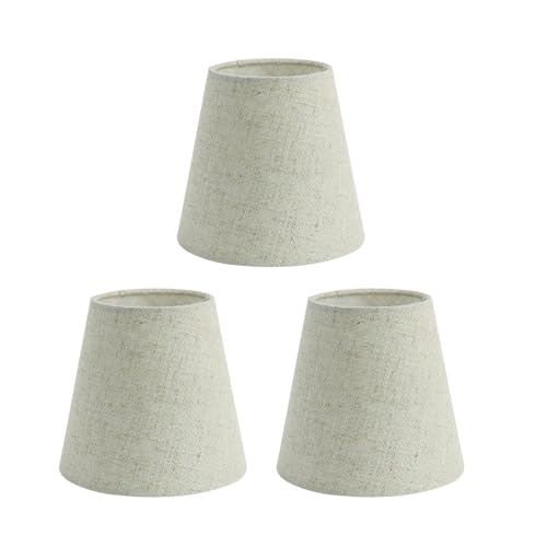 Packung Mit 3 Kleinen Lampenschatten Clip Auf Lampenabdeckungen Beleuchtungszubehör PVC Stoff Textur Für Kronleuchter Und Leuchten Lichtleuchte Leichte Farbtöne von Xanorrg