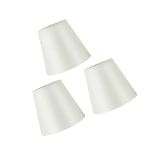 Packung Mit 3 Kleinen Lampenschatten Clip Auf Lampenabdeckungen Beleuchtungszubehör PVC Stoff Textur Für Kronleuchter Und Leuchten Lichtleuchte Leichte Farbtöne von Xanorrg