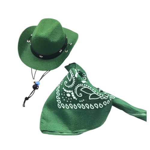 Xanorrg Passen Sie Pet Photography Outfit Mit HAT Bandanas An Die Westliche Tierversorgungshunde Party Kostüm Setzen von Xanorrg
