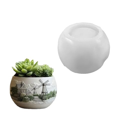 Praktische Blumen Blumentöpfe Robuste Silikonform Zement Gips Bastelmittel Für Garten Und Innendekoration Teelichthalter Silikonform von Xanorrg