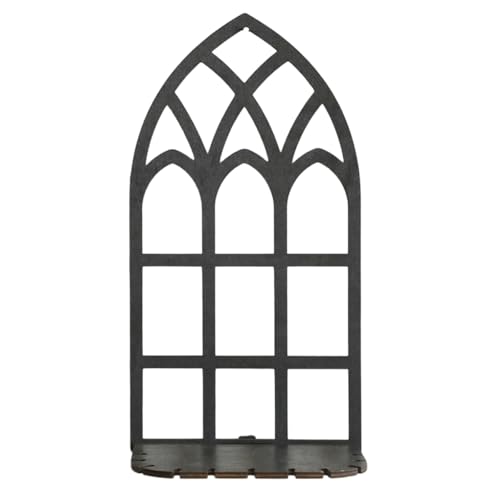 Retro Ausgehöhlte Holzrahmen Wandregal Mehrzweck Display Regale Für Haus Dekore Ätherische Ölkristallständer Schwarzes Holzwandregal von Xanorrg