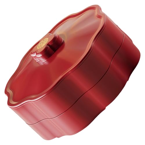 Xanorrg 5 Fächer Plastik Süßigkeiten Spender Eleganter Nuss Aufbewahrungsbox Mit Deckel Trockenfruchthalter Vorspeise Servierschale Kekse Dessert Organizer von Xanorrg