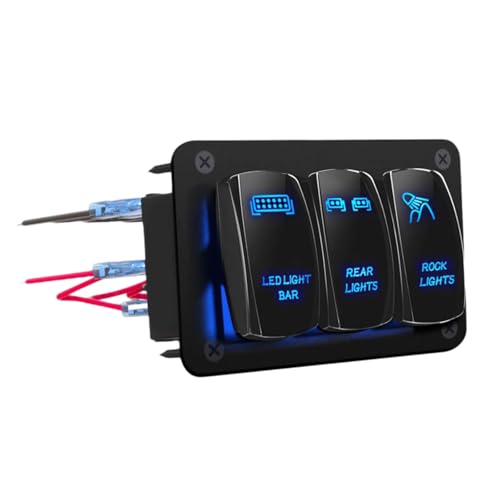 Xanorrg Blue LED Light Toggle Switches Wasserdicht 3 Gang Aluminium Wachschalter 12 V 24 V LED Bein Bereich Aus Der Scheibe von Xanorrg