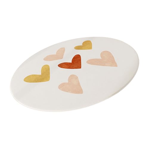 Xanorrg Creme Schlafzimmer Dekoration Runder Teppichweiche Teppiche Moderne Einfache Teppiche Für Wohnzimmer Waschbare Matten Nacht von Xanorrg