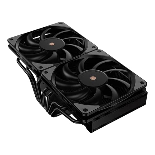 Xanorrg Erweiterte PC Kühlung 7 Wärmerohre 2-Fan Konfiguration 250W TDP Black Finish LGA1700 AM5 Socket Ruhige CPU Kühlung von Xanorrg
