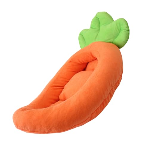 Xanorrg Hundepelzbett Mit Abnehmbarem Kissen Eleganter Karotten Cartoon Für Haustier Innenkarton Sofa Karotten Haustierbett von Xanorrg