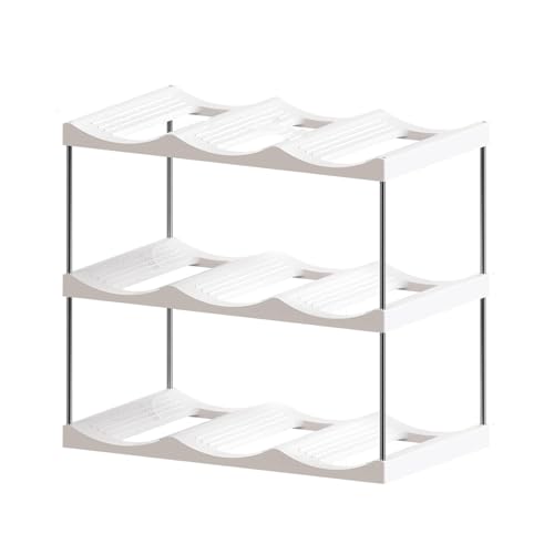 Xanorrg Praktische Wasserflasche Und Weinregal Stapelbares Wasser Und Becher Organisatoren Plastikregal Für Küchenschränke Organisatoren von Xanorrg