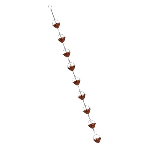 Xanorrg Regenfängerkette Mit Mehreren Metallblumenbechern Handgefertigte Gartendekoration Wasserströme Lösung Ersatz Downspout Einfache Installation Regenkette Ersatz Für Abwärtsrohre von Xanorrg