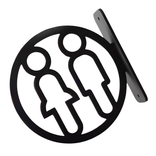 Zeitgenössische Toilettenidentifikation Identifikator Toilette Schild Badezimmer Wandmarker Waschraum Männliche Weibliche Symbol Beschilderung Geschlechtsneutrales Zeichen von Xanorrg