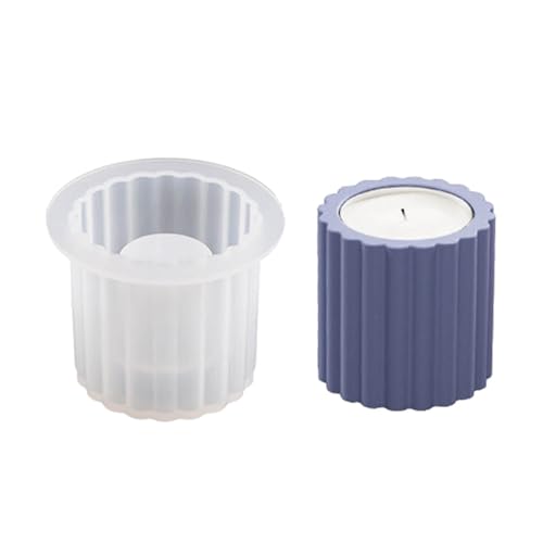 Zylinderkerzenhalter Formen Gestreifte Zylinder Teelicht Formen Für Candlestick Weihnachtsgeschenkhandwerk von Xanorrg