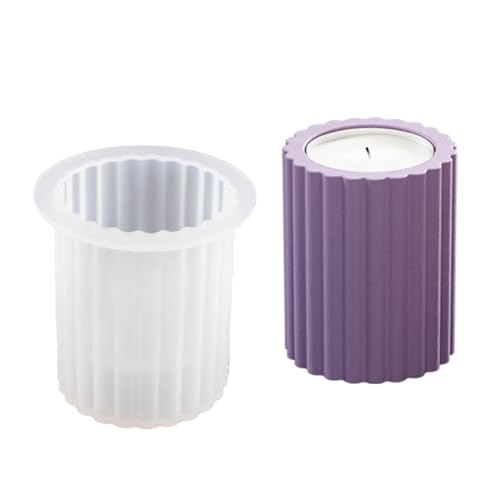 Zylinderkerzenhalter Formen Gestreifte Zylinder Teelicht Formen Für Candlestick Weihnachtsgeschenkhandwerk von Xanorrg