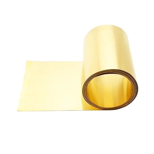1 Stück 1 m Goldfolie, hochreine Messingfolienplatte – dekorativer dünner Messingblechstreifen (H62) – 10 cm breit, leicht zu schneiden(0.05x100mm) von XaoHuaS