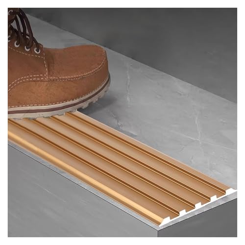 1 Stück Treppenkantenschutz aus Aluminiumlegierung mit hoher Traktion – rutschfeste Treppenstufen for Sicherheit und Stil(Gold B,L 300cm/300mm/9.8ft) von XaoHuaS