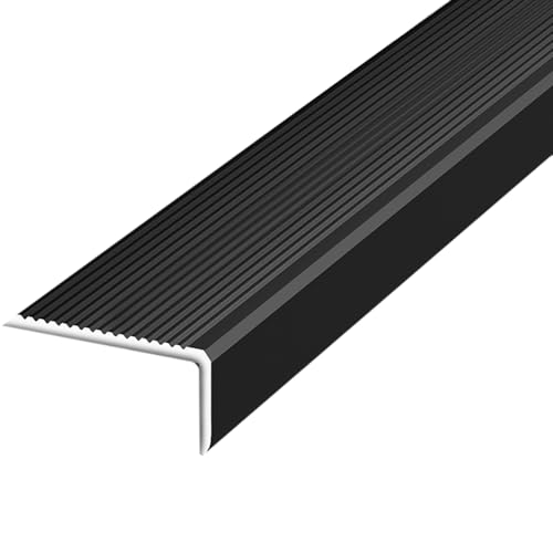 1 Stück schwarze 35-Zoll-Treppenkantenkante aus Aluminium – rutschfeste Treppenkantenleiste for den Innen- und Außenbereich(WxH 4.5x2.3cm) von XaoHuaS