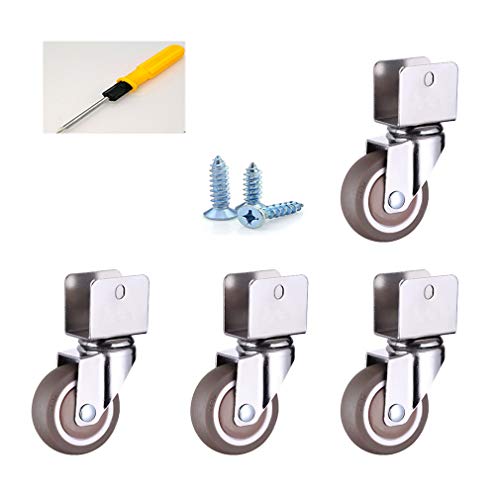 4er-Pack U-förmige Lenkrollen mit Bremse – 360°-Drehung, leises Design, perfekt for alle Bodenarten(1in 4 no brake) von XaoHuaS
