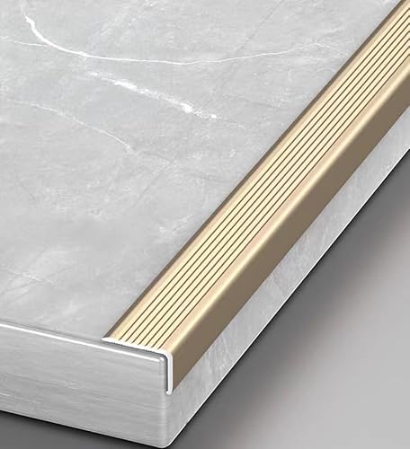 Rutschfeste Treppenkantenleisten aus Aluminiumlegierung – wasserdichter Sicherheits-Trittflächenschutz for Zuhause und Büro – 1 Stück(Gold,L 130cm) von XaoHuaS