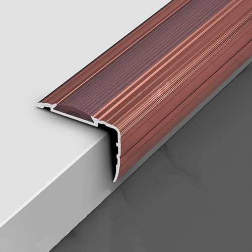 Rutschfester Treppenkantenschutz aus Aluminium for den Innenbereich – wasserdichte Treppenkanten for Villa, Hotel, Apartment, Loft – 1 Stück(Red,100cm) von XaoHuaS