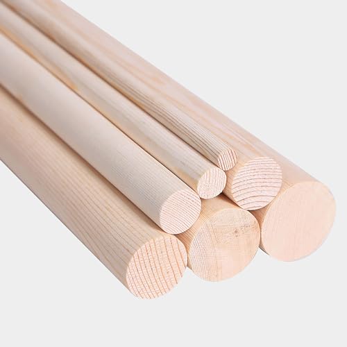 Unbehandelte Hartholz-Dübelstangen – Holzstäbe mit 5 cm Durchmesser for Bastelarbeiten, Heimwerkerprojekte und Heimdekoration(30cm 2pcs) von XaoHuaS