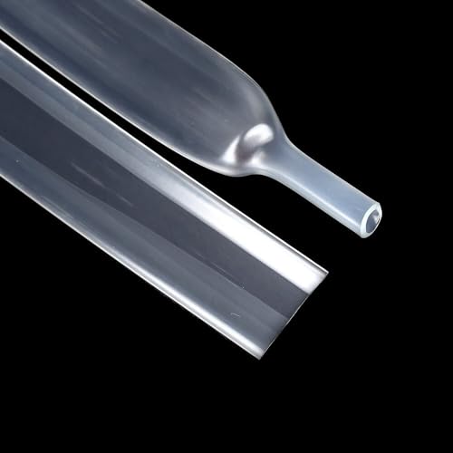 1 Stück 1 m PTFE-Schrumpfschlauch, transparent – Schrumpfverhältnis 1,7:1, Durchmesser 0,5 mm bis 15 mm, 260 °C, 600 V, durchscheinende Drahtisolierung(15mm) von XaoLaoC