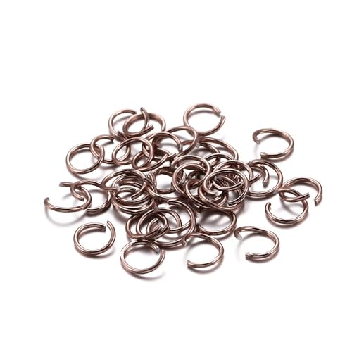 XaoLaoC 300 Stück Bunte Geteilte Biegeringe – 6 mm, 8 mm, 10 mm offene Biegeringe for DIY-Schmuckherstellung und Bastelprojekte(Coffee,8mm) von XaoLaoC
